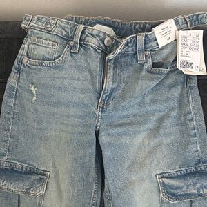 H&M Light Wash Men's Relaxed Cargo Jeans